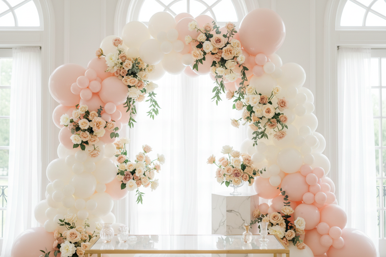 decor balloons and flowers 
